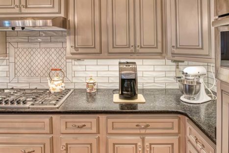 kitchen Aug-Sept 2019 cabinets, countertop, tile